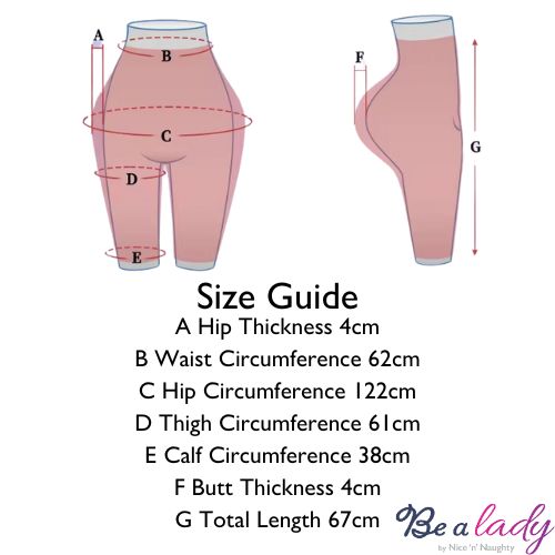 Be a Lady Long Length Butt Enhancer Pants Natural Skin Tone from Nice 'n' Naughty