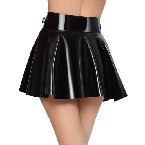 Black Level Vinyl Skater Skirt Black from Nice 'n' Naughty