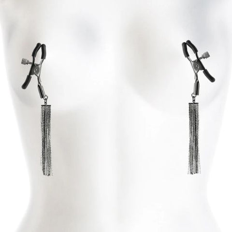 Bound Adjustable Tassle Nipple Clamps Black from Nice 'n' Naughty