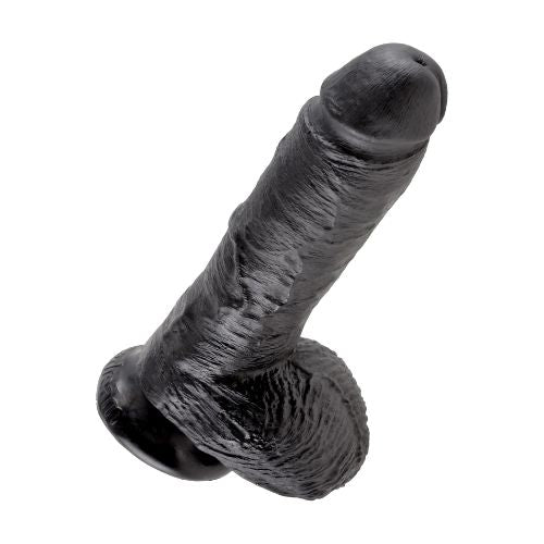 King Cock 8 Inch Dildo w Balls Black from Nice 'n' Naughty