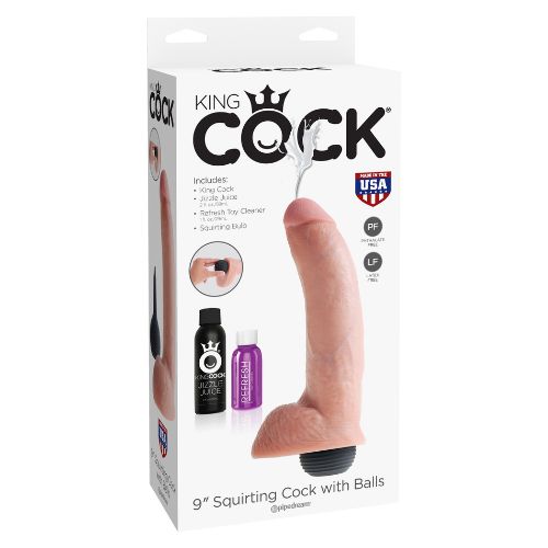 King Cock Squirting Cock Dildo Light Skin Tone from Nice 'n' Naughty