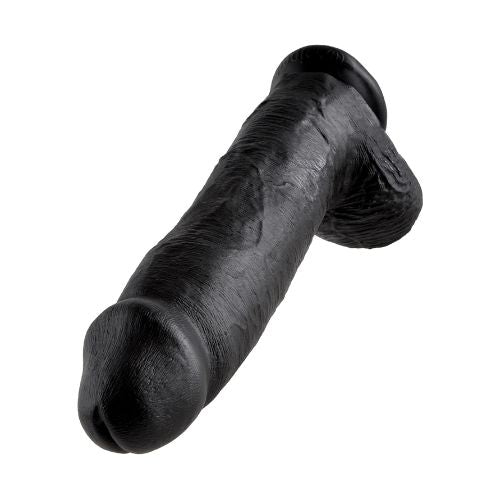 King Cock 12 Inch Dildo w Balls Black from Nice 'n' Naughty