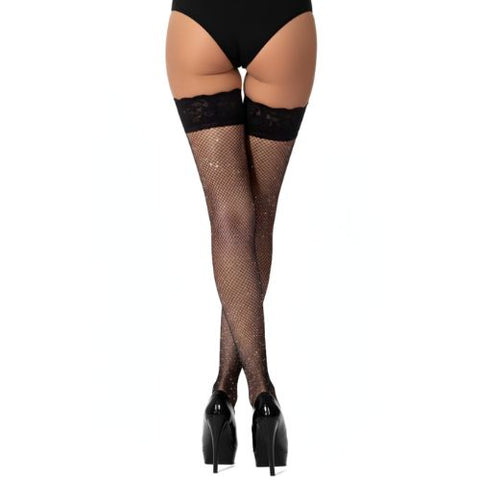 Lace by LJ Fishnet Thigh High Stockings with Rhinestones from Nice 'n' Naughty