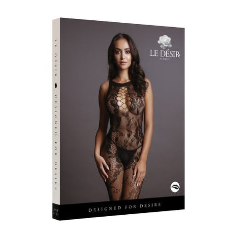 Le Désir Criss Cross Neck Bodystocking Black from Nice 'n' Naughty