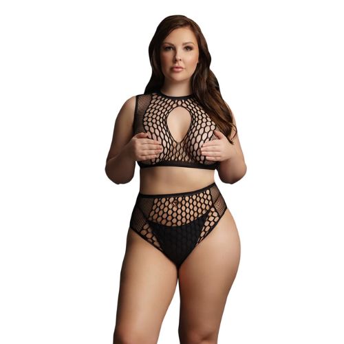 Le Désir Duo Net Key-Hole Bra Set Black from Nice 'n' Naughty