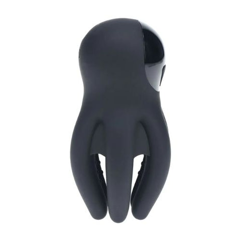 Levelz Digital Vibrating Silicone Penis Head Stimulator with Tentacles Black from Nice 'n' Naughty
