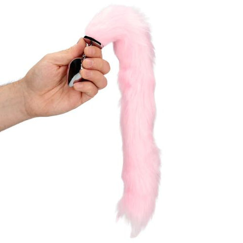 Ouch! Light up Fox Tail with Metal Butt Plug Pink from Nice 'n' Naughty