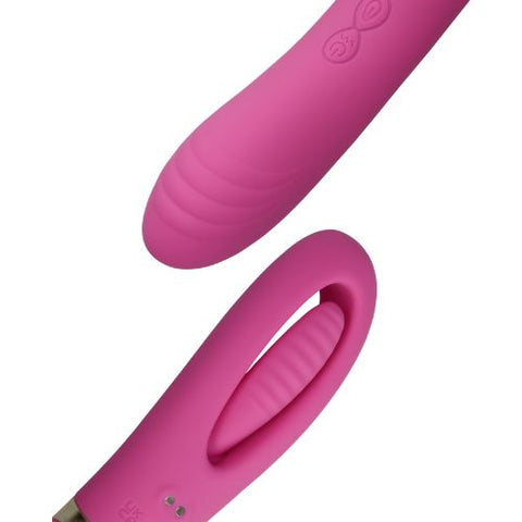 Loveline Double-Sided Flapping Vibrator Pink Silicone from Nice 'n' Naughty