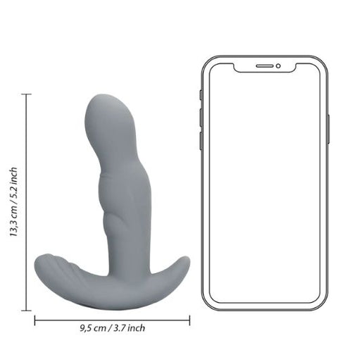 Loveline Rotating Prostate Stimulator w Remote Gotham Grey from Nice 'n' Naughty