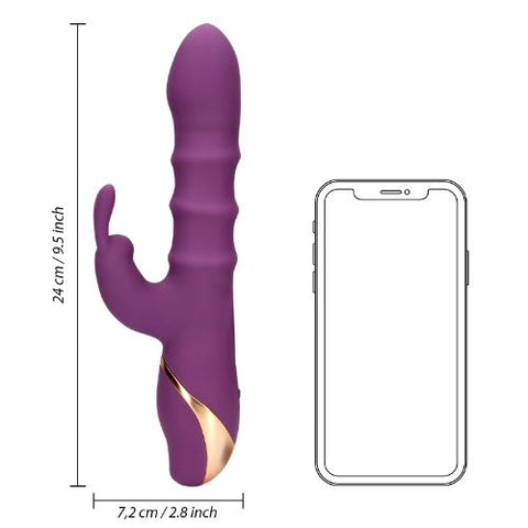 Loveline 3 Up-and-Down Moving Rings Rabbit Vibrator Purple from Nice 'n' Naughty