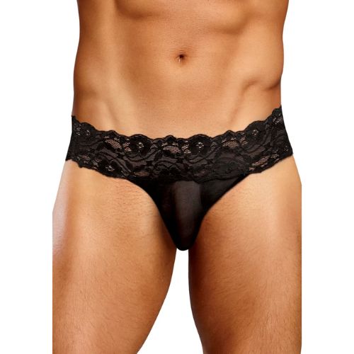 Male Power Lace Micro Thong Black from Nice 'n' Naughty