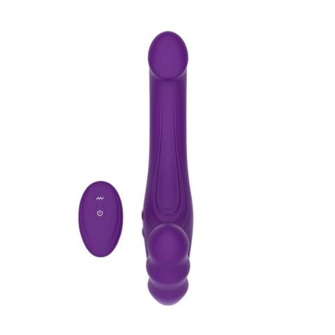 Mina Echo Remote Vibrating Strapless Strap On Purple from Nice 'n' Naughty