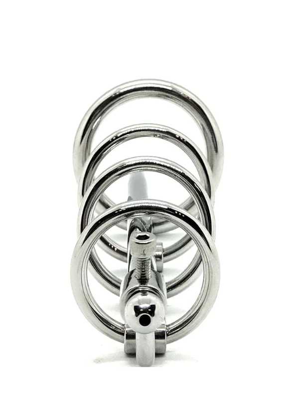 Nice 'n' Naughty Chastity Cage w Long Penis Plug Stainless Steel from Nice 'n' Naughty