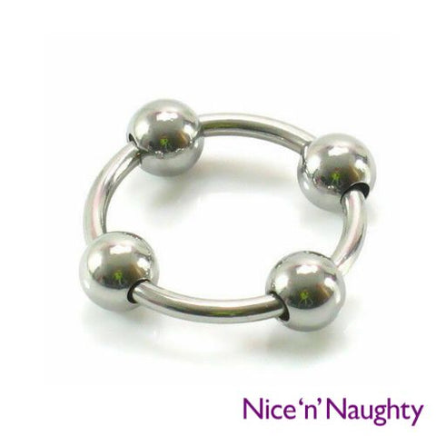 Nice 'n' Naughty Delay Glans Ring with 4 Balls Stainless Steel from Nice 'n' Naughty