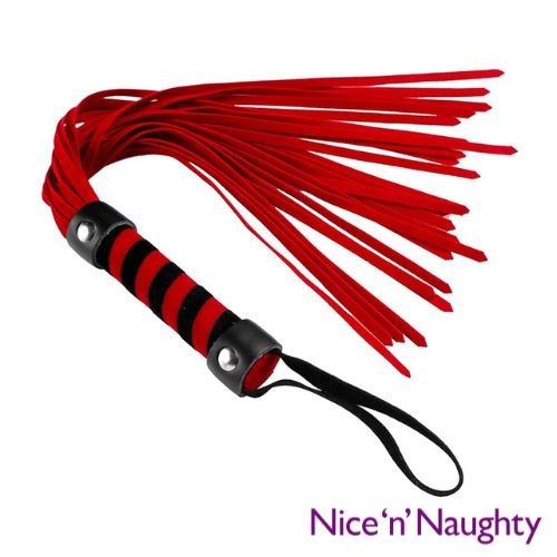 Nice 'n' Naughty Leather Flogger Black and Red from Nice 'n' Naughty