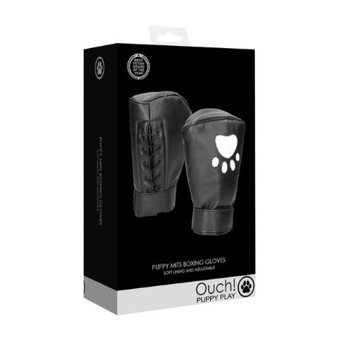 Ouch! Puppy Mittens Neoprene Mittens Boxing Gloves Black from Nice 'n' Naughty