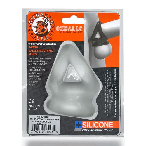 Oxballs Tri-Squeeze Cocksling Ball Stretcher Clear from Nice 'n' Naughty