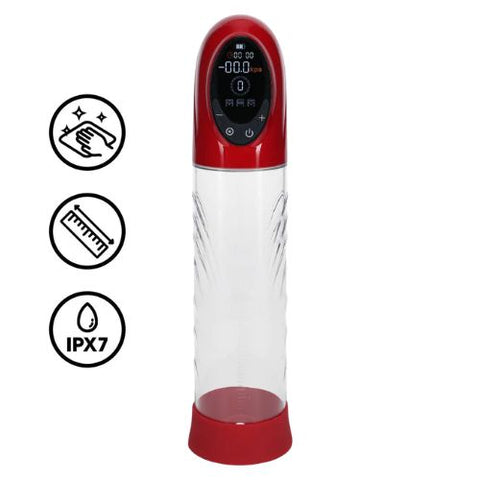 Pumped CyberPulse Automatic Waterproof Penis Pump Metallic Red from Nice 'n' Naughty
