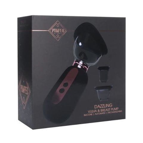 Pumped by Shots Dazzling Rechargeable Vulva and Breast Pump Black from Nice 'n' Naughty