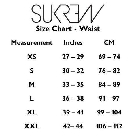 Sukrew Size Chart - Waist from Nice 'n' Naughty