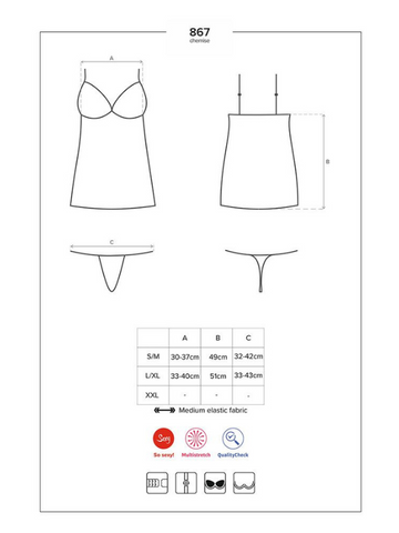 Obsessive 867 Chemise & Thong Set