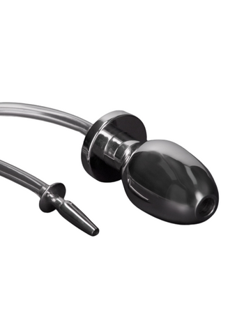 Shots Steel Fire Hose Penis Plug w Butt Plug