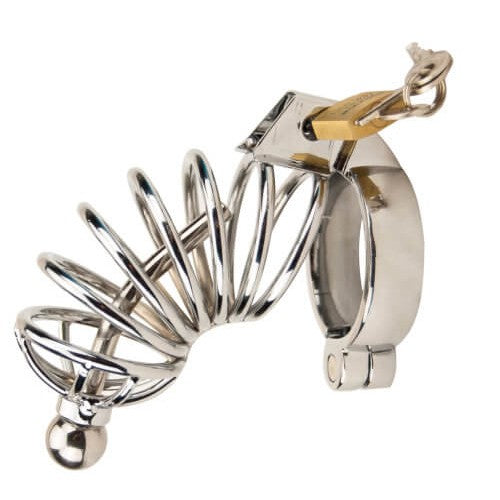 Impound Corkscrew Male Chastity Device With Penis Plug